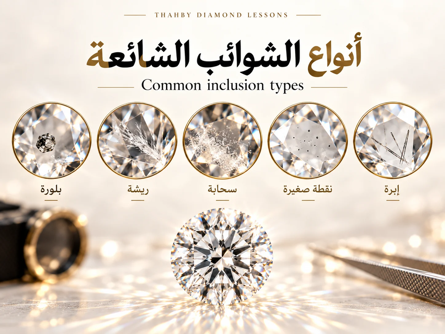 خمس دوائر مكبرة تعرض Crystal وFeather وCloud وPinpoint وNeedle.