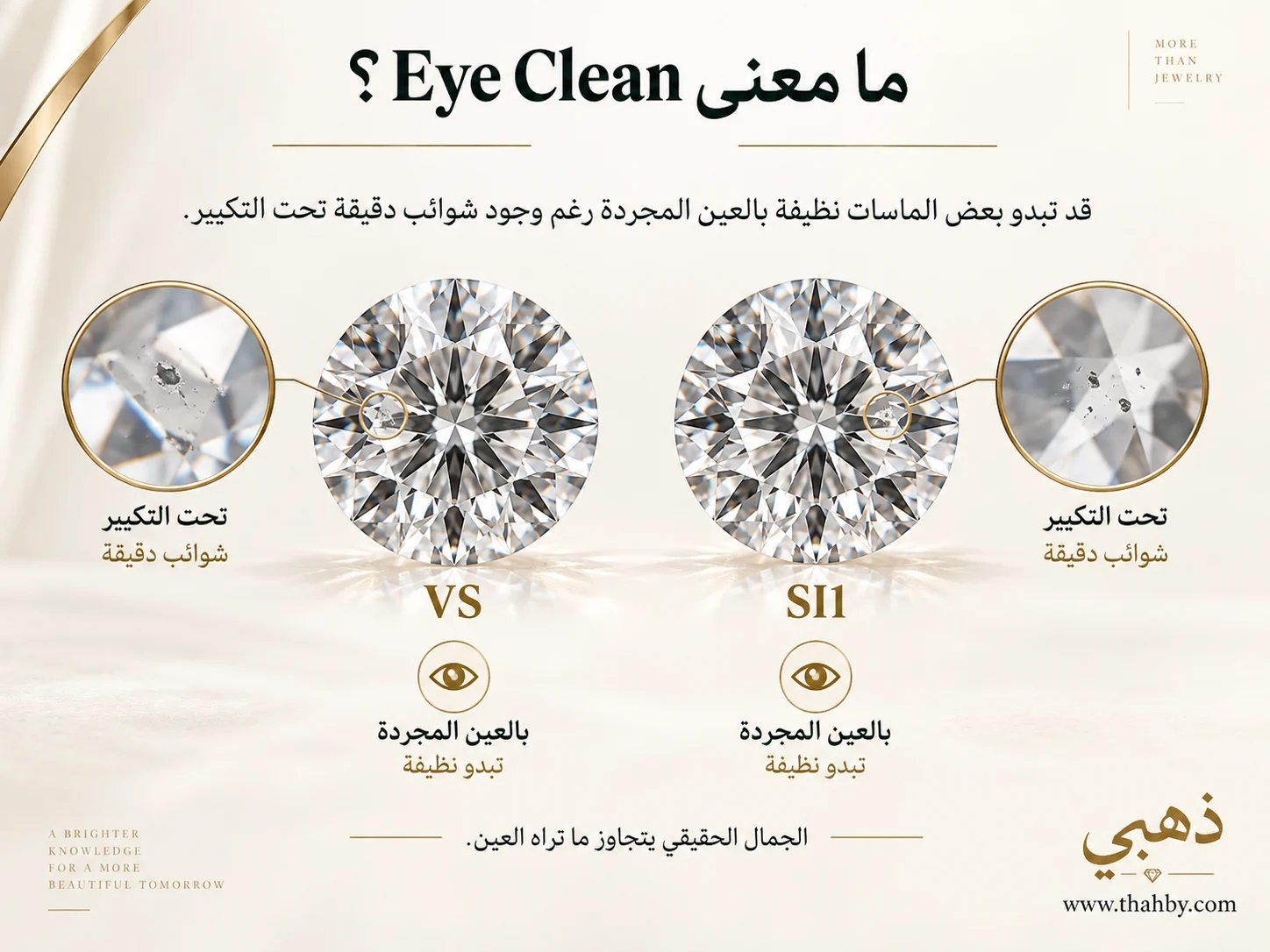 شرح مفهوم Eye Clean في الألماس