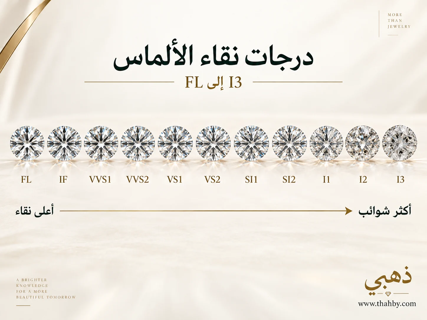 درجات نقاء الألماس من FL إلى I3